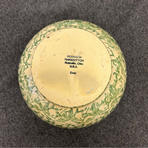 Vintage Robinson Ransbottom Spongeware Pottery Pitcher Jug - Picture 6 of 13